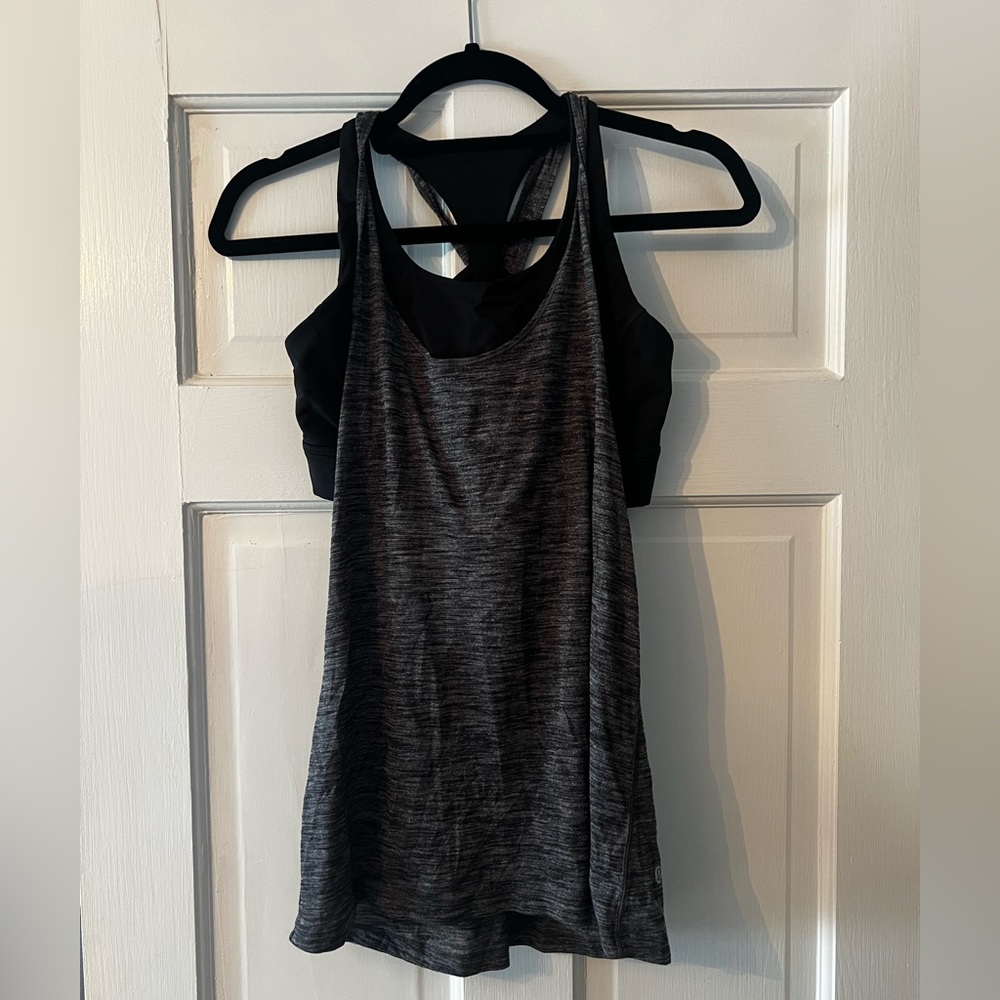 Perfect condition- lululemon tank with built in sports bra attached. Size 6